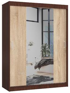 Zondo.hr Ormar za garderobu Clotilde (wenge + hrast sonoma) (s ogledalom). Akcija -19%. 1069415