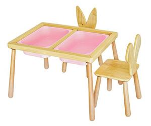 Woody Fashion Dječji stol set Table and 2 Chairs - Pink