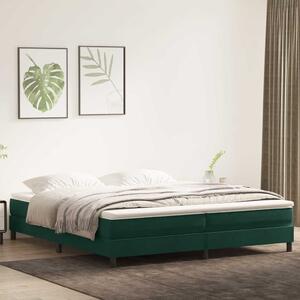 Box Spring krevet s madracem tamno zeleni 180x220 cm baršun - Zelena / 180 x 220 cm