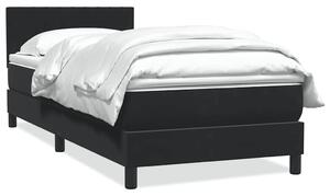 Box spring krevet s madracem crni 90x210 cm baršunasti - Crna / 90 x 210 cm
