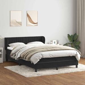 Box spring krevet s madracem crni 160x210 cm baršunasti - Crna / 160 x 210 cm