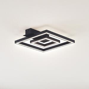 Lindby LED stropna svjetiljka Madamo, crna, 30 cm, 3000K, aluminij, Crno, Dnevni boravak/blagovaonica, Aluminij