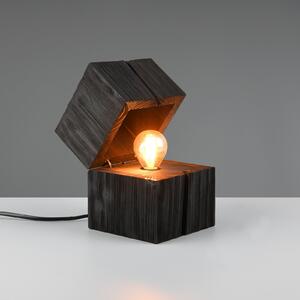 Stolna lampa Treasure, crna, drvo, na šarkama