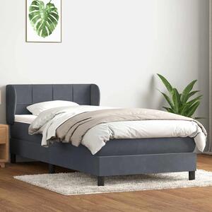 Box Spring krevet s madracem tamno sivi 80x210 cm baršun - Siva / 80 x 210 cm