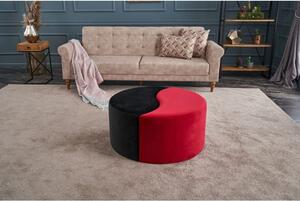 Atelier Del Sofa Tabure, Crno Crvena, Alis Puf - Red, Black