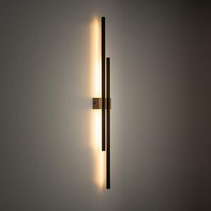 Flash LED zidna svjetiljka, crna/bor, visina 90 cm, 2 žarulje