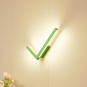 Lucande LED zidna svjetiljka Check, zelena, metalna, CCT, prigušiva