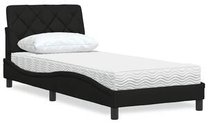 Krevet s madracem crni 90x200 cm od tkanine - Crna / 90 x 200 cm