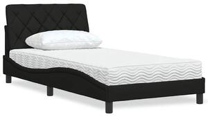 Krevet s madracem crni 100 x 200 cm od tkanine - Crna / 100 x 200 cm
