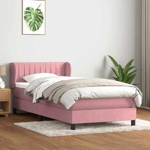 Box spring krevet s madracem ružičasti 80 x 220 cm baršunasti - Ružičasti / 80 x 220 cm