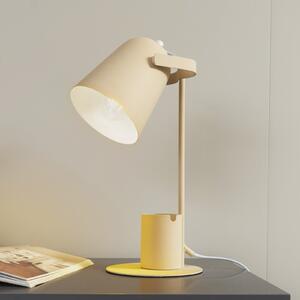 Lindby stolna lampa Ilmar, bež/bijela, metal, Ø 12 cm