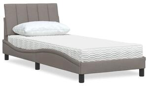 Krevet s madracem Hanko smeđesivi 80x200 cm od tkanine - Tupe / 80 x 200 cm