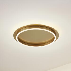 Lindby LED stropna svjetiljka Kunis, zlatna, plastika, Ø 46cm, Zlato / mjed, Dnevni boravak/blagovaonica, Plastika