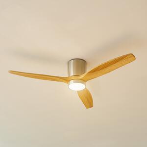 Lucande LED stropni ventilator Faipari, nikal, DC, tihi, 132cm