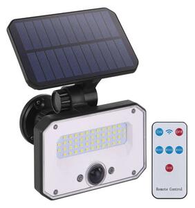 Emos LED solarni reflektor SPILO, s daljinskim, senzor pokreta, crni, 3000K, IP54
