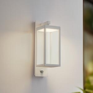 Lucande LED vanjska zidna svjetiljka Ferdinand, bijela, senzor, 38 cm, Bijela, Aluminij, Zidna utičnica iznad/dolje