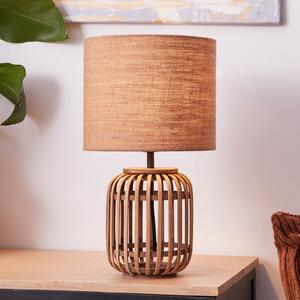 Woodrow stolna lampa od bambusa sa sjenilom od tkanine