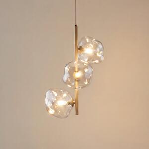 TK Lighting Lava viseća svjetiljka, 3 žarulje, Ø 29 cm, pijesak/kognac, G9, prigušiva, Bež, Dnevni boravak/blagovaonica, Staklo