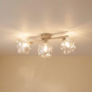TK Lighting Stropna svjetiljka Lava, 3 žarulje, 50 cm, pijesak/kognac, G9, prigušiva, Bež, Dnevni boravak/blagovaonica, Staklo