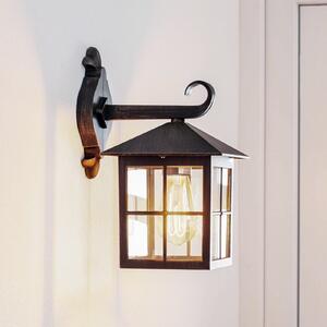 Lindby Ida vanjska zidna svjetiljka, boje hrđe, lampion, 34 cm, E27, Smeđa / hrđa, Aluminij