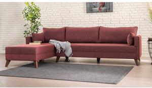 Atelier Del Sofa Kutna garnitura, Bordo crvena, Bella Corner Sofa Left 1 - Claret Red