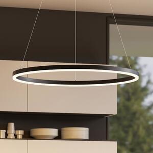 Arcchio Albiona LED viseća svjetiljka, crna, 1 prsten, Ø 80 cm, prigušiva, Crno, Kuhinja, Metal