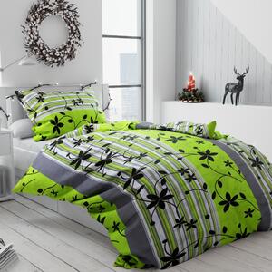 Krep posteljina Liana zelena Dimenzije posteljine: 2 ks 70 x 90 cm | 200 x 220 cm