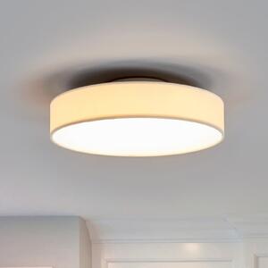 Lindby LED stropna svjetiljka Saira, Ø 30 cm, bijela, tekstil, Bijela, Dnevni boravak/blagovaonica, Tkanina / tekstil