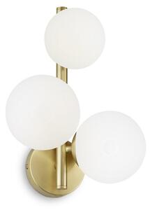 Ideal Lux Perlage zidna svjetiljka 3 žarulje mesing/bijela