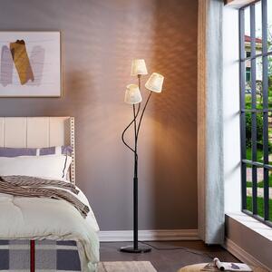 Lindby podna lampa Torvy, crno/bijela, metal, 165 cm, E14