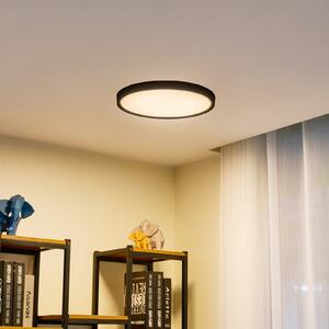 Lindby LED stropna svjetiljka Pravin, Ø 40 cm, CCT, crna, Crno, Dnevni boravak/blagovaonica, Plastika
