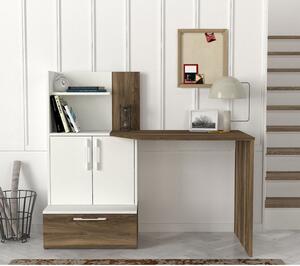 Woody Fashion Radni stol, Bijela boja Orah, Padora - White, Walnut