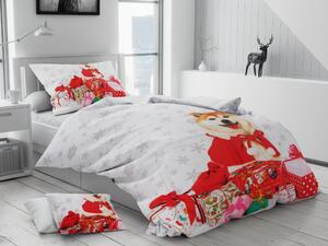 Pamučna posteljina Božicni psic + jastučnica 40x50 cm gratis