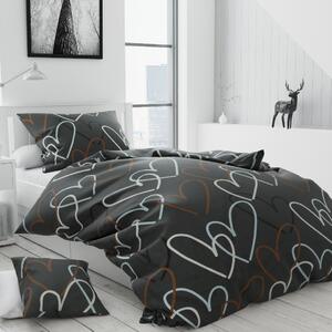 Pamučna posteljina GIFU siva + jastučnica 40 x 40 cm Dimenzije posteljine: 70 x 90 cm | 140 x 200 cm