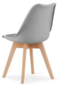 Svijetlo siva BALI MARK stolica s nogama od bukve