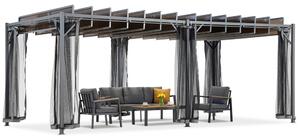 Antracit terasa pergola Paros 3x6m sa komarnikom Garden Point