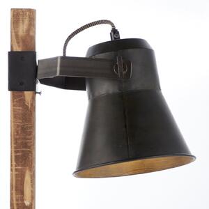 Stolna lampa za oranje, crno/tamno drvo