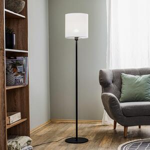 Harris tekstilna podna lampa, crno podnožje, bijelo sjenilo