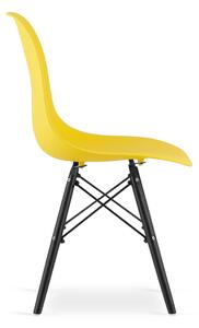 Žuta stolica YORK OSAKA s crnim nogama