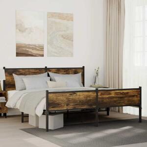 Metalni okvir kreveta bez madraca boja hrasta 180x200 cm - Smeđa / 180 x 200 cm