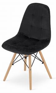 Crna blagovaonska stolica od baršuna DUMO