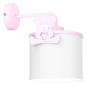 Dječja zidna lampa SWEET 1xE27/15W/230V bijela/ružičasta/medvjedić