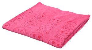 Brzosušeci ručnik za kupanje SMAJLI ružičasti