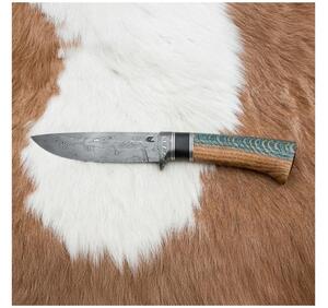Ekskluzivni damask nož 12,7 cm hrast/ebanovina