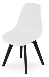 Bijela stolica KITO s crnim nogama