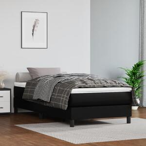 Krevet s oprugama i madracem crni 80 x 200 cm od umjetne kože - Crna / 80 x 200 cm
