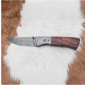 Sklopivi damask nož 8 cm ironwood