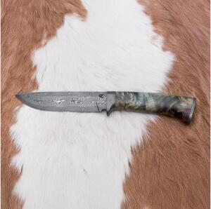 Lovački damask nož 14 cm kesten
