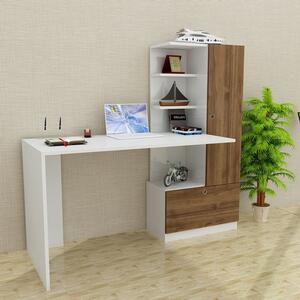 Woody Fashion Radni stol, Bijela boja Orah, Merinos - White, Walnut