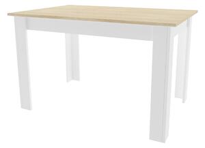 Bijeli blagovaonski stol sa pločom u dekoru hrast sonoma MADO 120x80